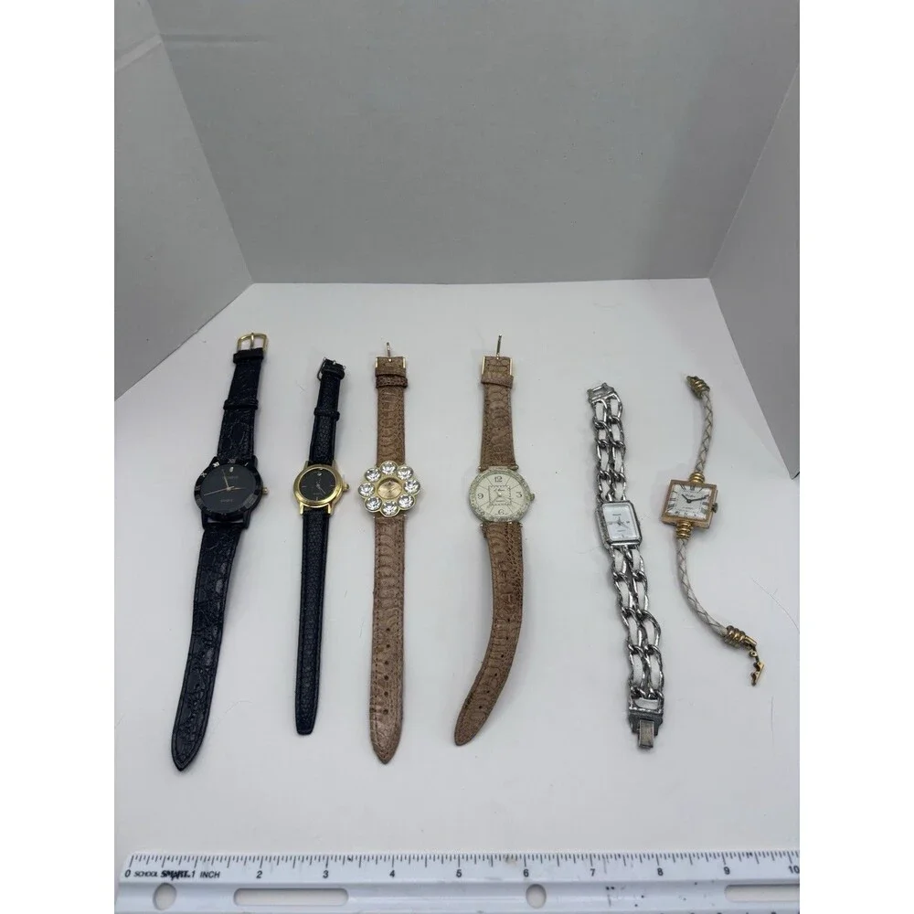 Lot Of 6 Ladies Watches With Leather Bands